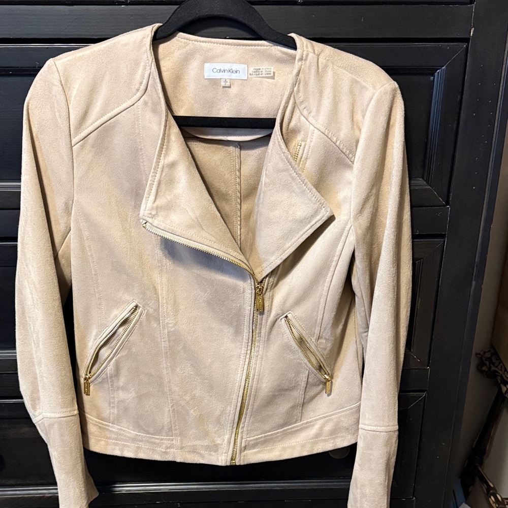 Calvin Klein Women's Beige suede Jacket